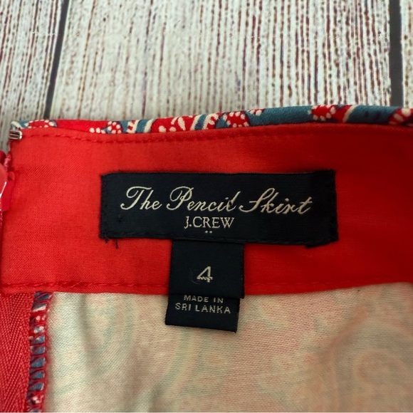 J. Crew The Pencil Skirt Paisley Skirt 4 - Picture 4 of 6